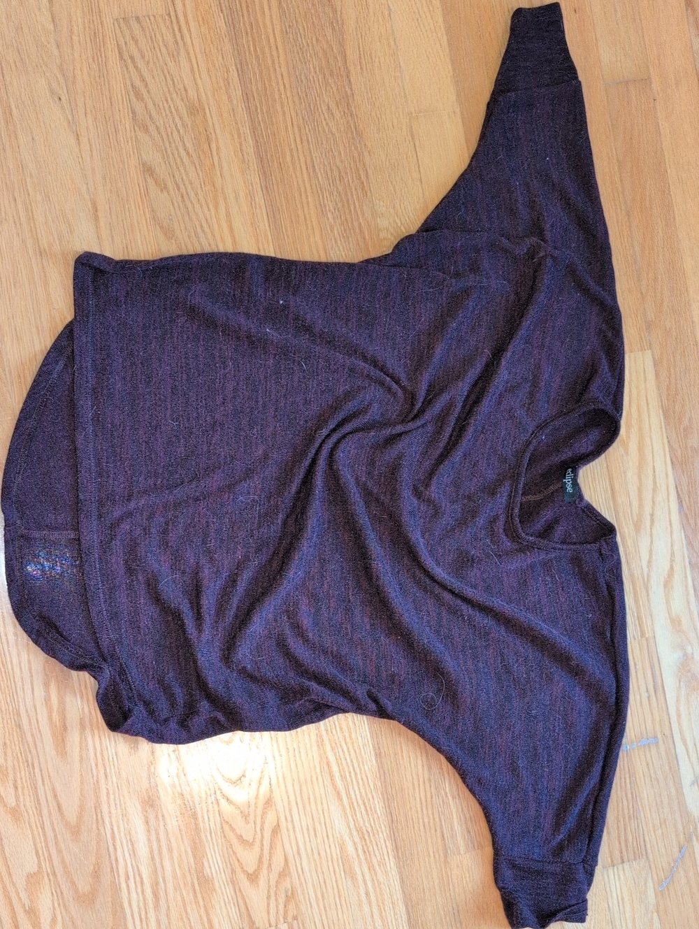 Eclipse Heathered Plum Scoop Neck Batwing Sweater